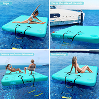 Plateforme flottante gonflable 6ft/8ft/10ft/12ft pour sports et divertissements avec pompe à air et sac de transport