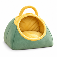Zheng Xin Mql Jh-45 Lit pour chat en polaire corail, mignon, chaud et confortable pour l'hiver, semi-fermé, épaissi, type grotte, ne nécessite pas d'assemblage
