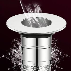Bonde de vidange 3-en-1 en acier inoxydable pour évier de cuisine, baignoire et lavabo, avec filtre attrape-cheveux jetable pour drain de douche - Product Image 4
