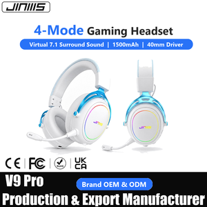 <span class=keywords><strong>Casque</strong></span> de jeu sans fil JINMS V9 <span class=keywords><strong>PRO</strong></span> Tri-mode, son surround 7.1, <span class=keywords><strong>casque</strong></span> <span class=keywords><strong>gamer</strong></span> RGB, batterie 150H, haut-parleur 40mm pour PCPS5 OEM/ODM - Product Image 1