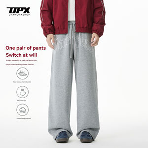 Pantalones Deportivos Rectos de Cintura Media para Hombre, Diseño Personalizado con Logotipo en la Cintura, Pantalones Holgados para Entrenamiento de Baloncesto, Estilo Urbano de Invierno - Product Image 2