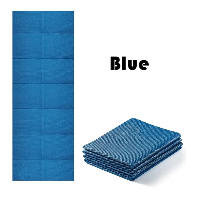 High quality foldable PVC yoga mat,Portable Thin Non-Slip Fitness Mat for Gym, Yoga, Pilates, Workout, 173 x 61 cm