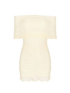 Vestido sin tirantes de un hombro de gama alta para mujeres <span class=keywords><strong>maduras</strong></span> XL tamaño Sexy Spicy Girl Pure Desire malla plisada falda ajustada - Product Image 6