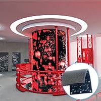 Écran vidéo LED incurvé, rideau souple, cadre en aluminium transparent, utilisation intérieure/extérieure pour les entreprises en libre-service et les voitures