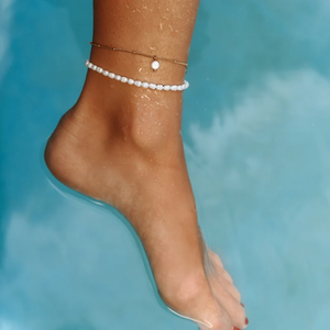 <span class=keywords><strong>Tobillera</strong></span> de Acero Inoxidable con Baño de Oro de 18K y Perla de Agua Dulce, Resistente al Agua y al Deslustre, Joyería de Verano - Product Image 4