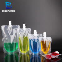 En stock – Sachet plastique transparent avec bec verseur pour emballage alimentaire et boissons (50ml, 100ml, 200ml, 300ml, 500ml, 600ml)