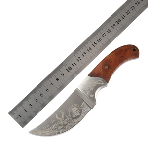 Couteau de poche tactique et de survie en acier inoxydable BR Rhino Horn-R avec manche en bois, personnalisable OEM - Product Image 4