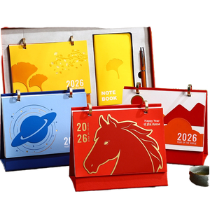 2026 Creative Ins Style Simple Monthly Desktop Calendar Custom Logo Business New Leather Noodle