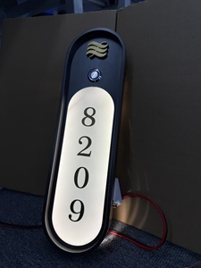 Plaque de porte d'hôtel haut de gamme personnalisable au design moderne en acier inoxydable et verre trempé avec écran tactile 'Ne <span class=keywords><strong>pas</strong></span> déranger' à faible consommation d'énergie - Product Image 3