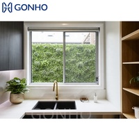 GONHO Portes et fenêtres coulissantes automatiques sans cadre en acier inoxydable moderne, double vitrage trempé, écoénergétiques, finition poudrée