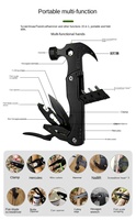 Pince multifonction marteau à griffes en acier inoxydable, outil durable avec étui en nylon, garantie 1 an, pour survie en extérieur, camping, chasse, randonnée