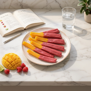 Bandes de mangue de qualité supérieure avec chocolat composé à la framboise pour la distribution - Product Image 1