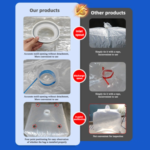 Sac de protection en plastique alimentaire JIJID pour conteneur IBC avec ports d'entrée et de sortie, doublure PE sans lavage pour conteneurs de 1000L - Product Image 5