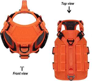 Hiphoppet rompi anjing taktis, rompi anjing Molle dengan gesper 6X dengan pegangan tidak menarik klip depan luar ruangan - Product Image 3