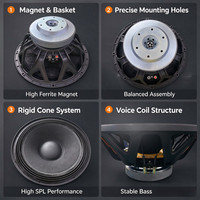 Speaker Subwoofer Profesional 18 Inch 2000W Magnet Ferit 220mm Voice Coil 4 Inch 5.2ohm untuk DJ, Acara Outdoor, Gaya Faital