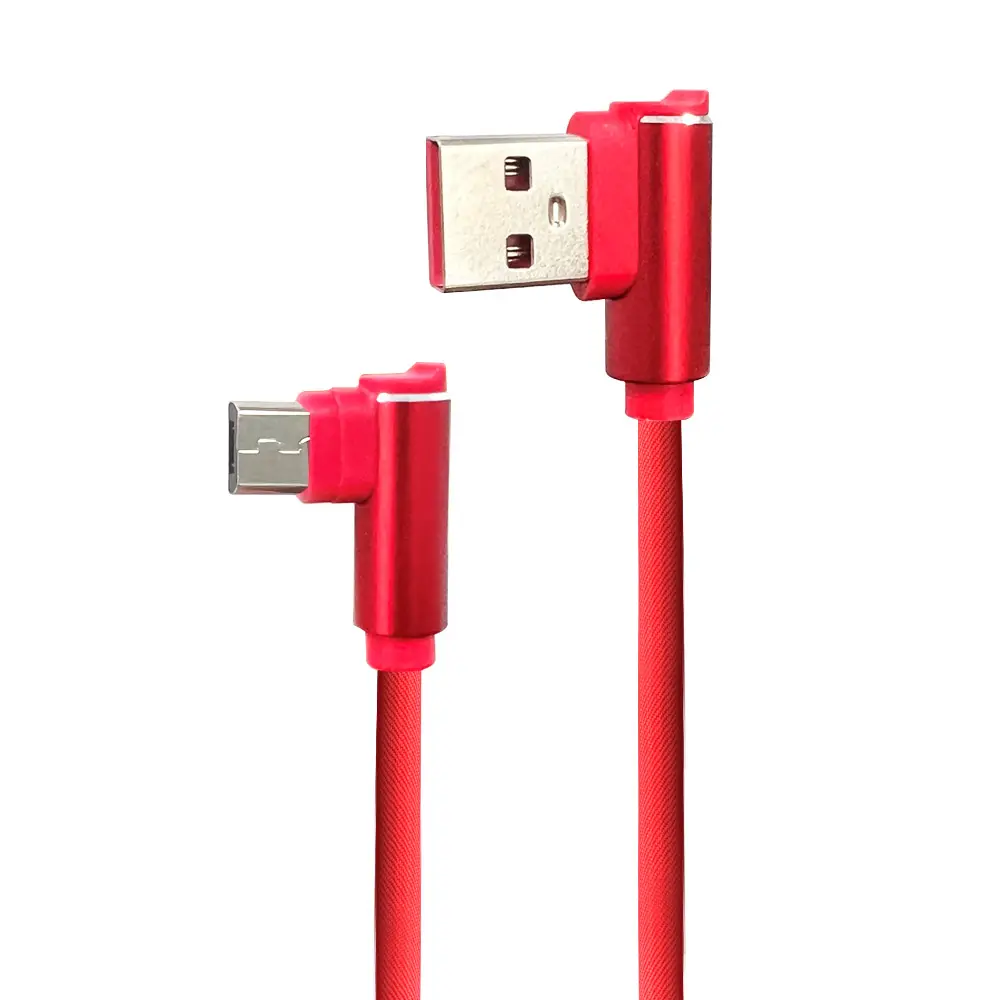 Cable Micro USB 2022 macho de 5 pines de ángulo recto, trenzado de nailon de alta calidad, Cargador rápido de datos de 90 grados, venta al por mayor, 2,0