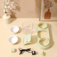 Nouvelle conception Fontaine à eau automatique pour animaux de compagnie 3 en 1 et distributeur de nourriture pour chats avec bol en plastique pliable et étanche