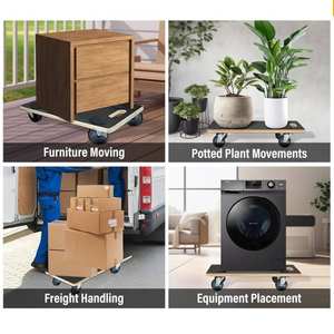 Мебельная тележка грузоподъемности 300 кг, тележка с двумя колесиками с тормозами, деревянная тележка на платформе - Product Image 6