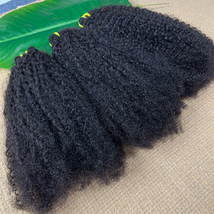 Cachos <span class=keywords><strong>Afro</strong></span> Kinky Cabelo Humano em Tufos 12A Tufos de Cabelo 100% Bruto Não Processado Cabelo Humano Virgem a Granel Trama Cacheada 4B 4C para Tranças - Product Image 3