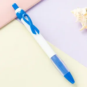 Bolígrafo de cinta retráctil multicolor para donaciones a la lucha contra el cáncer de mama, con logotipo personalizado, ideal para promoción sanitaria y regalos al por mayor. - Product Image 6