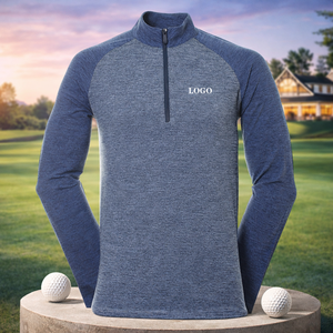 Haut d'entraînement athlétique en maille légère de haute qualité, à fermeture éclair sur le devant, personnalisé, à manches longues, pull de sport, sweat-shirt de golf - Product Image 2