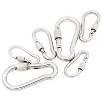 M4-M12 de sécurité robuste 304 316 mousqueton en acier inoxydable forme de gourde vis crochet à ressort argent petit crochet en métal