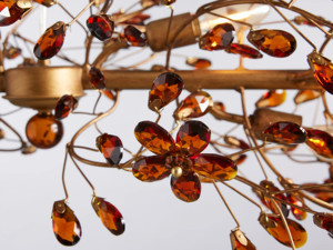 Lustre suspendu moderne en cristal personnalisé, long, en fer, à hauteur réglable, pour salle à manger, style Smoke Fiore, pour salon et villa - Product Image 4