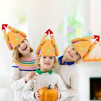 Vente en gros de casquette de dinde de Thanksgiving pour enfants adultes chapeau de dinde avec lumières casquette de jambe de poulet chapeau de dinde de Thanksgiving excentrique