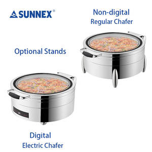 Sunnex Roma Serie Dia. 36cm Redondo Inducción Chafer Espejo Pulido Acero Inoxidable - Product Image 3