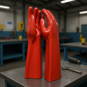 Gants en coton avec revêtement PVC, 10 paires, longueur 45 cm, pour usage industriel - Product Image 3