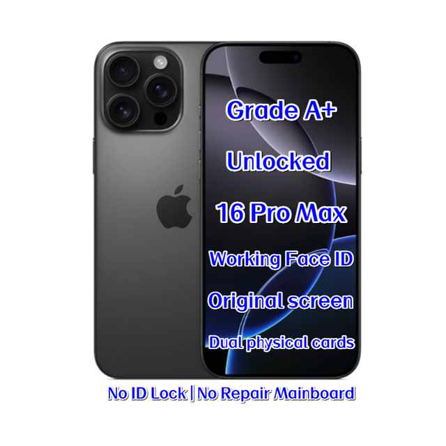 Wholesale Used Unlocked for 16 Pro Max 1TB Black Titanium Original Smartphone Factory Price A18 Pro Chip 5G Face ID Bulk