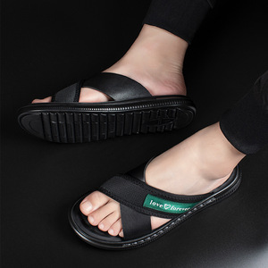 Chaussons pour hommes respirants à semelle en caoutchouc, à bout ouvert, avec doublure en maille et semelle intermédiaire en EVA, chaussures décontractées toutes saisons, tailles 39-44 - Product Image 4