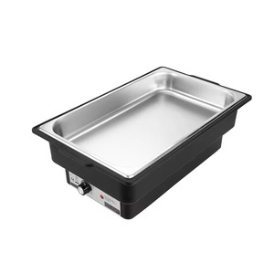 Polypropylene Water <b>Pan</b> Stainless Steel Cover 9L Capacity Manual Temperature Control Eco Mode <b>Electric</b> Black Chafing Dish - Product Image 3
