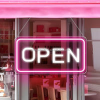 Señalización de neón LED abierta, logotipo 2D personalizado para decoraciones de Bar/tienda, iluminación 3D, letrero de neón publicitario para iluminación y dirección de tienda