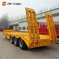 चीन निर्माता 3 धुरों 60 टन Lowbed कम बिस्तर Lowboy डेक ट्रेलर बिक्री के लिए घाना के लिए