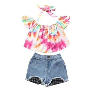 Nian OEM vetements de filles two pieces set children sexy young summer kids wear girls