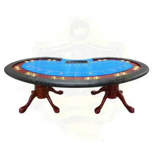 Solid Wooden Gaming Tables Custom Layout Texas Hold'em Poker Table