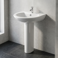 Bassin de style antique avec piédestal en céramique lavabo piédestal Lavabo Designer moderne évier support ensemble articles sanitaires produits