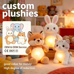 Funboxes Factory OEM ODM Personalizzato AI Smart Breathing Plush Teddy Bear Elephant Dog Stuffed Toys Glowing Sleep Lullaby Comfort Doll - Product Image 1