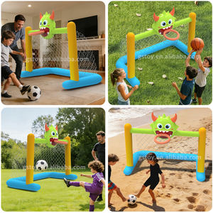 Jouets de sport de plein air en PVC 2 en 1, jeu de <span class=keywords><strong>tir</strong></span> <span class=keywords><strong>au</strong></span> ballon, jouets pour enfants, monstre de dessin animé, <span class=keywords><strong>but</strong></span> de football, ensemble de paniers de basket-ball gonflables - Product Image 5