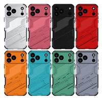 Casing Pelindung iPhone 17 Pro Max 16 15 14 13 12 Gaya Punk dengan Holder dan Bumper,  Sarung Pelindung Ponsel untuk iPhone 17 Air Funda