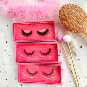 ฟรีตัวอย่าง 5-12 มม.Lashes3d ขายส่งผู้ขาย 3D Faux Mink ขนตาปุยขายส่งธรรมชาติมังสวิรัติผ้าไหมขนตา