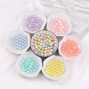 Cuentas redondas acrílicas de 8 mm con revestimiento UV, cuentas sueltas coloridas para hacer pulseras, suministros para hacer joyería DIY - Product Image 1