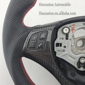 Volante Deportivo de Cuero Perforado y Fibra de Carbono para BMW Serie 3 E90 E91 E92 E93, Producto Popular - Product Image 3