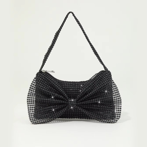 Bolso de Mano Mini de Lujo Bell 5A, Diseño de Lazo con Pedrería Brillante, Clásico y Elegante para Fiestas de Mujeres - Product Image 1