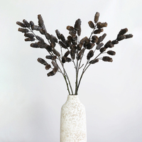 Nouveautés : Branche de pin artificielle réaliste de 89 cm, longue, marron, en plastique, style moderne, tige d'arbre faite à la main pour mariage, Noël, décoration intérieure