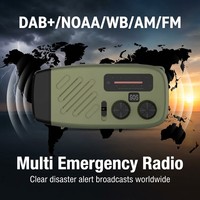 DAB ASA Emergency Radio Speaker Solar Hand Crank PowerBank Flashlight SOS Alarm Multi Band AM FM Receiver for Camping Household