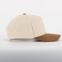Gorra de Béisbol de Pana de 5 Paneles Unisex de Alta Calidad, Estilo Vintage, con Logotipo Bordado Curvo, Personalizable al por Mayor, para Hombre y Mujer