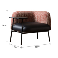 Fauteuil d'appoint moderne avec table d'appoint pour chambre à coucher et appartement, fauteuil de salon de luxe pour une personne