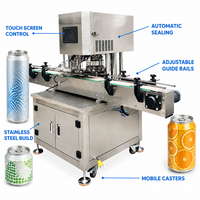 Machine de scellage automatique de boîtes de conserve en acier inoxydable de qualité alimentaire avec écran tactile, pour ligne d'emballage de boissons